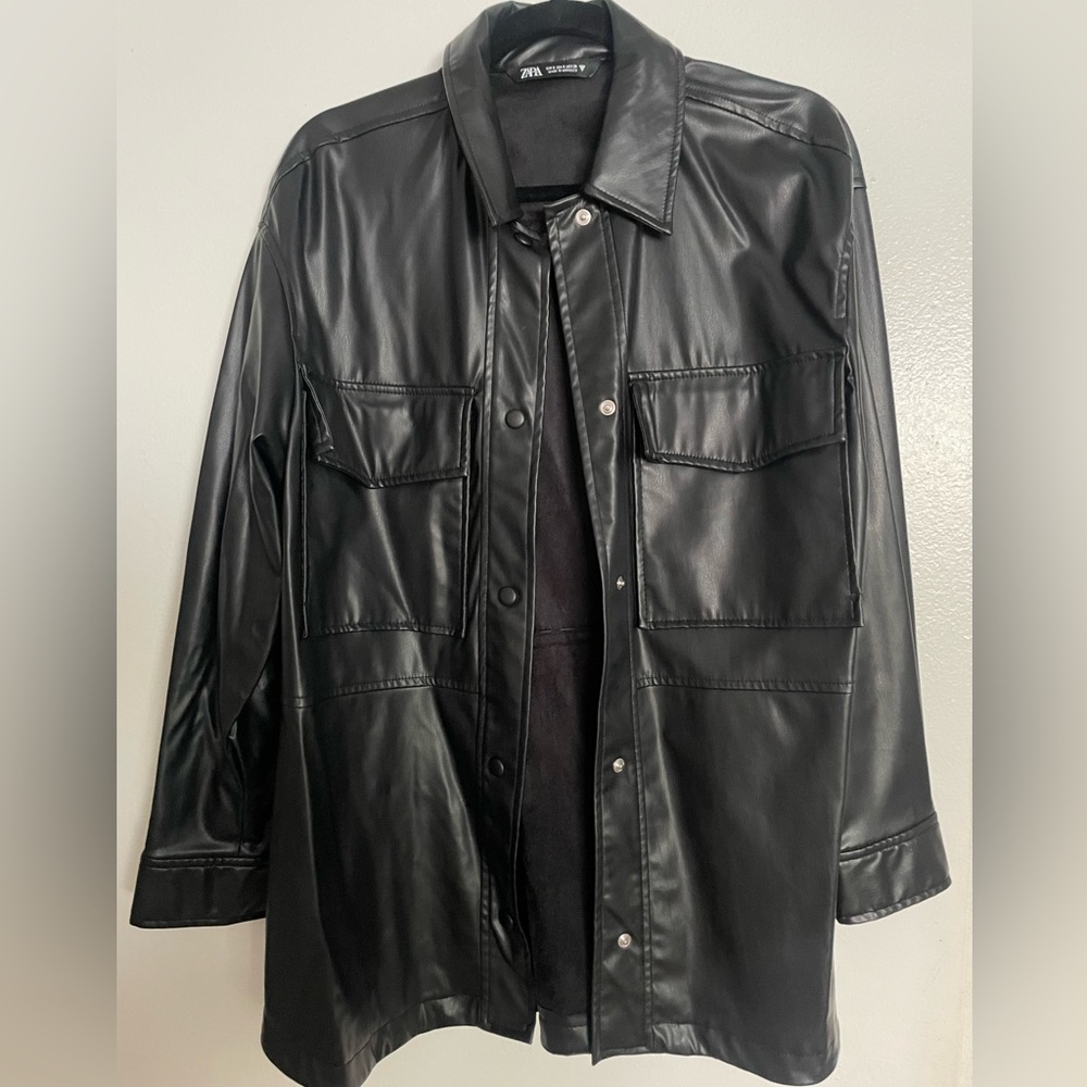 Women’s Zara Faux Leather Shacket